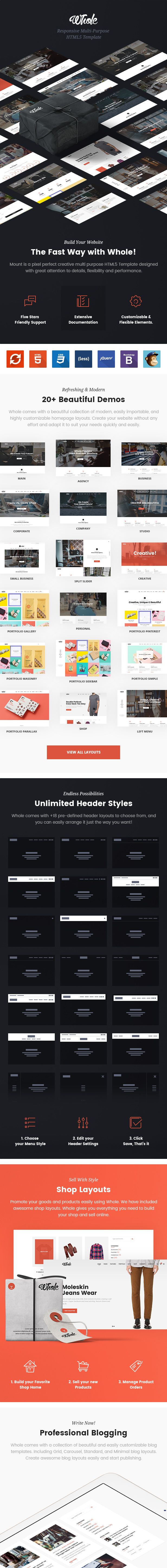 Whole - Responsive Multi-Purpose HTML5 Template - 1