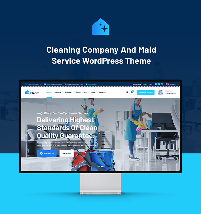 Claniz - Cleaning Services WordPress Theme - 4